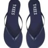 Shoes Tkees Leather Flip Flops Glosses - Blackberry