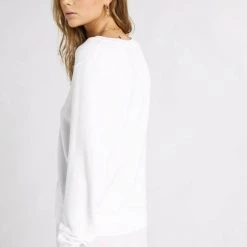 Wildfox V Neck Baggy Beach Jumper - White