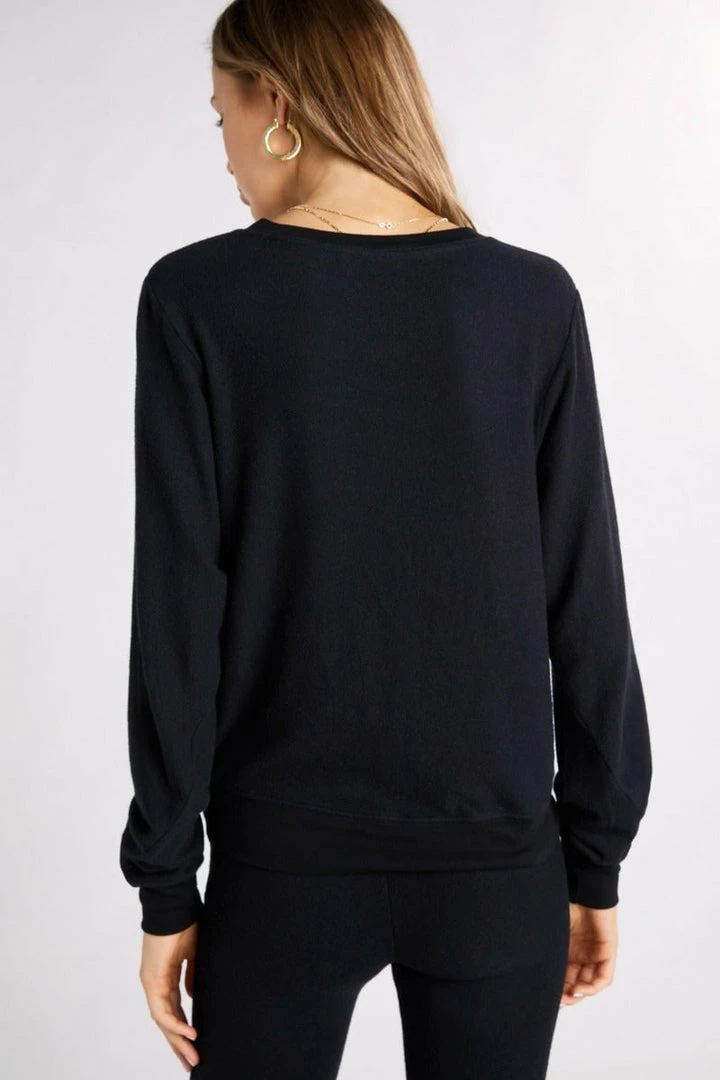 Wildfox V Neck Baggy Beach Jumper - Black Tops 5 Wildfox V Neck Baggy Beach Jumper - Black Tops