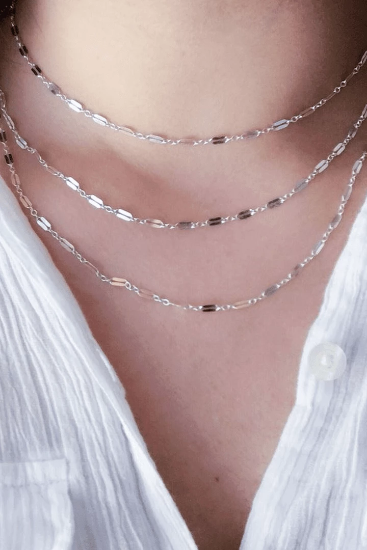 Wander + Lust Jewelry Dainty Triple Layer Necklace In Silver 3 Wander + Lust Jewelry Dainty Triple Layer Necklace In Silver