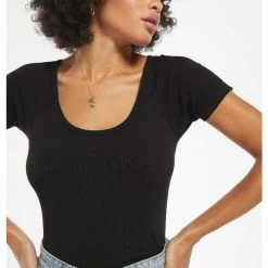 Tops Z Supply Hazel Scoop Rib Tee