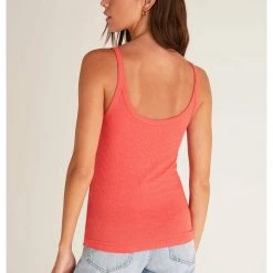 Z Supply Casa Rib Tank - Coral Red Tops