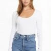 Z Supply Vivian Scoop Neck Long Sleeve Top Tops