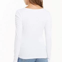 Z Supply Vivian Scoop Neck Long Sleeve Top Tops