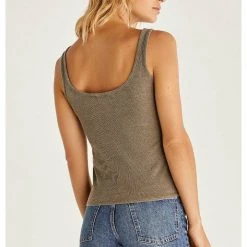 Tops Z Supply Ellen Rib Tank - Dusty Olive
