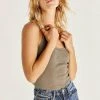 Tops Z Supply Ellen Rib Tank - Dusty Olive