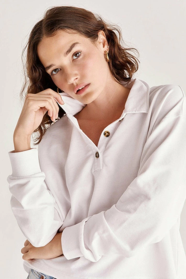 Tops Z Supply Charlie Polo Sweatshirt 3 Tops Z Supply Charlie Polo Sweatshirt