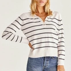 Z Supply Andi Stripe Henley Sweater
