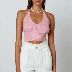 Cotton Candy LA Cotton Candy Linen Cuff Elastic Waist Short Bottoms