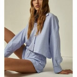 Deluc Clothing Deluc Florean Striped Crop Shirt Tops