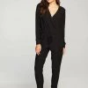 Rompers & Jumpers Chaser Cozy Knit Long Sleeve Surplice Jumpsuit