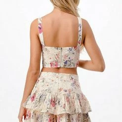 Bottoms Dance & Marvel Eyelet Floral Ruffle Skirt