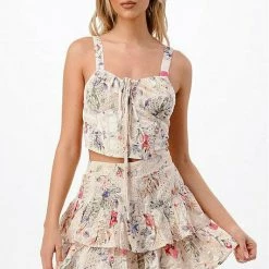 Bottoms Dance & Marvel Eyelet Floral Ruffle Skirt