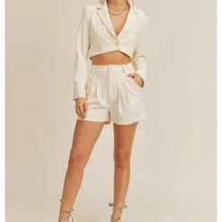 Bottoms Sage The Label Standing Here Pleated Short