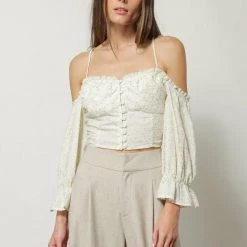 Line + Dot Nikki Embroidered Blouse Tops