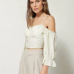 Line + Dot Nikki Embroidered Blouse Tops