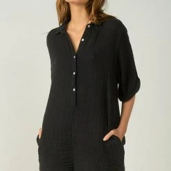 Elan Gauze Short Sleeve Romper