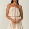 Elan Strapless Stripe Romper - Natural Rompers & Jumpers 1 Elan Strapless Stripe Romper - Natural Rompers & Jumpers