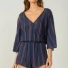 Rompers & Jumpers Elan Stripe Mid Sleeve Romper 2 Rompers & Jumpers Elan Stripe Mid Sleeve Romper