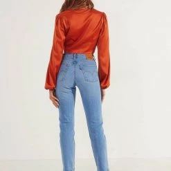 Levi's Wedgie Straight In Tango Blue Bottoms